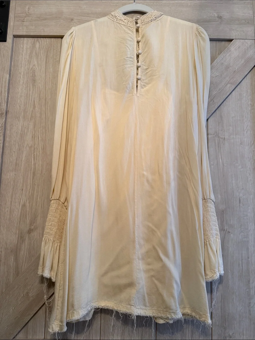 Free People Cream Lace Boho Long Sleeve Dress